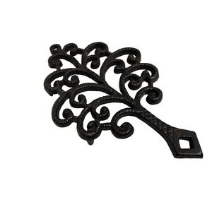 Wilton Trivet Tree of Life Black Cast Iron Vintage Footed Filigree Hot Pad‎